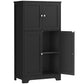 Storage Cabinet, Bathroom Cabinet with 4 Doors & Adjustable Shelf, Cupboard, Bathroom Floor Cabinet for Living Room, Entryway, Home Office, Grey