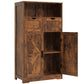 USIKEY Farmhouse Storage Cabinets, Kitchen Storage Cabinet with 2 Adjustable Drawers & Shelf, Floor Cabinet, for Living Room, Home Office, Kitchen