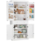 usikey 72?¡À Kitchen Pantry Cabinet, Tall Storage Cabinet with 4 Doors and 1 Drawer, Freestanding Cupboard with 6 Hanging Shelves and Adjustable Shelves for Kitchen, Dining Room,Living Room