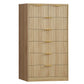 Usikey Fluted 6 Drawers Dresser for Bedroom, 48" H Modern Chest of Drawers with Metal Handle,  Wood Closet Organizer Wood Dressers for Living Room