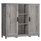 Storage Cabinet with 2 Doors and 4 Storage Shelves, Credenza Buffet Cabinet, Bathroom Cabinet for Living Room, Entryway, Home Office, White