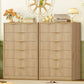 Usikey Fluted 6 Drawers Dresser for Bedroom, 48" H Modern Chest of Drawers with Metal Handle,  Wood Closet Organizer Wood Dressers for Living Room