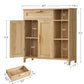USIKEY Storage Cabinet, Floor Cabinet with Doors and Shelves, Coffee Bar Cabinet with Drawer, Organizer Cabinet for Living Room, Dining Room