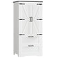 USIKEY 50.4" H Farmhouse Storage Cabinet, Bathroom Storage Cabinet with with 2 Doors & Drawers and Adjustable Shelf, for Bathroom, Living Room, White