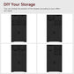 USIKEY Storage Cabinet with 2 Adjustable Drawers & 2 Barn Doors, Standing Cupboard with 2 Shelf, Floor Cabinet for Living Room, Home Office, Kitchen