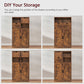 USIKEY Farmhouse Storage Cabinets, Kitchen Storage Cabinet with 2 Adjustable Drawers & Shelf, Floor Cabinet, for Living Room, Home Office, Kitchen
