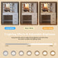 USIKEY Makeup Vanity with Lights, Vanity Desk with Mirror and 10 LED Lights, Vanity Table with 4 Drawers, Cabinet & 4 Necklace Hooks for Bedroom