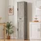 usikey 67“ Tall Bathroom Cabinet, Storage Cabinet with 4 Shelves & 2 Doors, Narrow Storage Cabinet for Bathroom, Living Room, Home Office, Grey