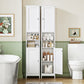 USIKEY 67" Tall Bathroom Cabinet with Adjustable Shelves and Doors, Narrow Bathroom Storage Cabinet for Small Space