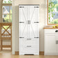 USIKEY 66.2" H Storage Cabinet with 2 Drawers, Farmhouse Kitchen Pantry Cabinet with 2 Doors & Adjustable Shelf, for Living Room, Kitchen, White