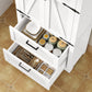 USIKEY 66.2" H Storage Cabinet with 2 Drawers, Farmhouse Kitchen Pantry Cabinet with 2 Doors & Adjustable Shelf, for Living Room, Kitchen, White