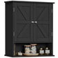 USIKEY Bathroom Wall Cabinet, Bathroom Cabinet with Barn Doors & Adjustable Shelf, Medicine Cabinet for Bathroom
