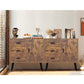 Storage Cabinet with 3 Drawers, Rattan Cabinet with Adjustable Shelf, Accent Cabinet for Living Room, Entryway