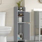 USIKEY Bathroom Storage Cabinet, Narrow Cabinet with Doors and Adjustable Shelves, Corner Bathroom Cabinet, Bathroom Storage for Small Spaces