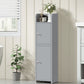 USIKEY Bathroom Storage Cabinet, Narrow Cabinet with Doors and Adjustable Shelves, Corner Bathroom Cabinet, Bathroom Storage for Small Spaces