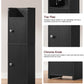 USIKEY Bathroom Storage Cabinet, Narrow Cabinet with Doors and Adjustable Shelves, Corner Bathroom Cabinet, Bathroom Storage for Small Spaces