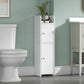 USIKEY Bathroom Storage Cabinet, Narrow Cabinet with Doors and Adjustable Shelves, Corner Bathroom Cabinet, Bathroom Storage for Small Spaces