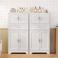 USIKEY Morden 47.2" Storage Cabinet with 2 Drawers & 2 Adjustable Shelves, Floor Cabinet with 4 Doors, Tall Cabinet for Living Room, Dining Room, Entryway