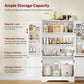 USIKEY Pantry Cabinet, Kitchen Pantry Storage Cabinet with Doors and Adjustable Shelves, Food Pantry for Kitchen, Dining Room, Living Room and Garage