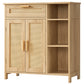 USIKEY Storage Cabinet, Floor Cabinet with Doors and Shelves, Coffee Bar Cabinet with Drawer, Organizer Cabinet for Living Room, Dining Room