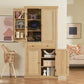 usikey 72?¡À Kitchen Pantry Cabinet, Tall Storage Cabinet with 4 Doors and 1 Drawer, Freestanding Cupboard with 6 Hanging Shelves and Adjustable Shelves for Kitchen, Dining Room,Living Room
