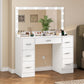 USIKEY Makeup Vanity with Large Mirror and 12 LED Lights, Vanity Desk with 7 Drawers & Charging Station, Makeup Desk Dressing Table
