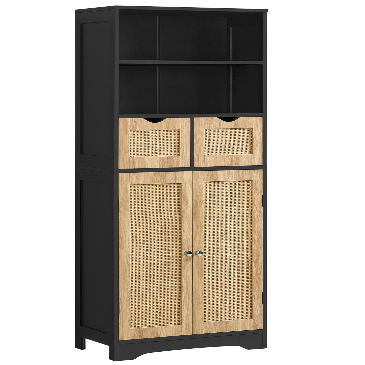 Tall Bathroom Cabinet, Storage Cabinet with 2 Drawers & Adjustable Shelves, Bathroom Storage Cabinet for Living Room, Dining Room, Entryway