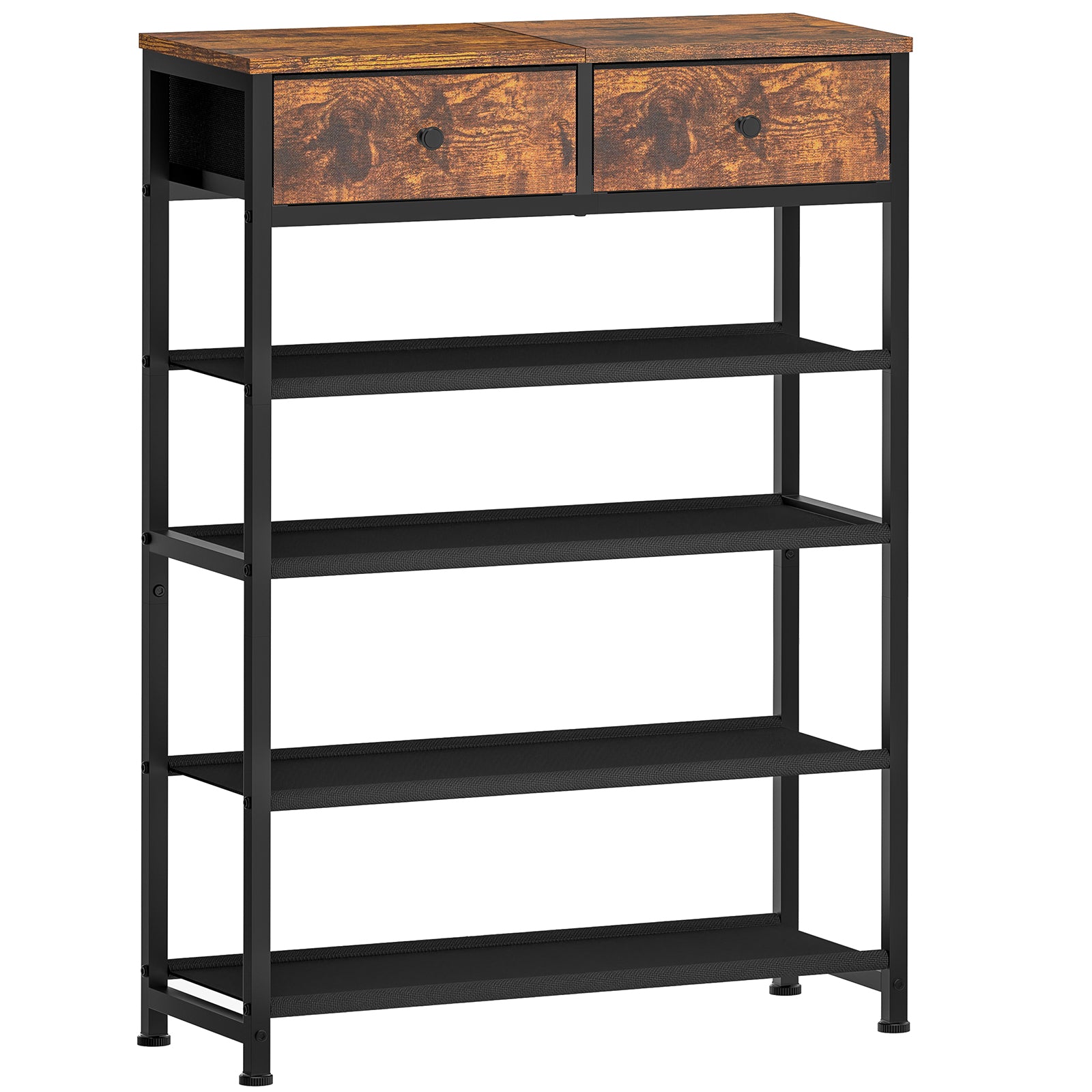 Key Show Rack USIKEY Shoe Rack, 5 Tier Shoe Storage Organizer with 2 Drawers, Metal ...