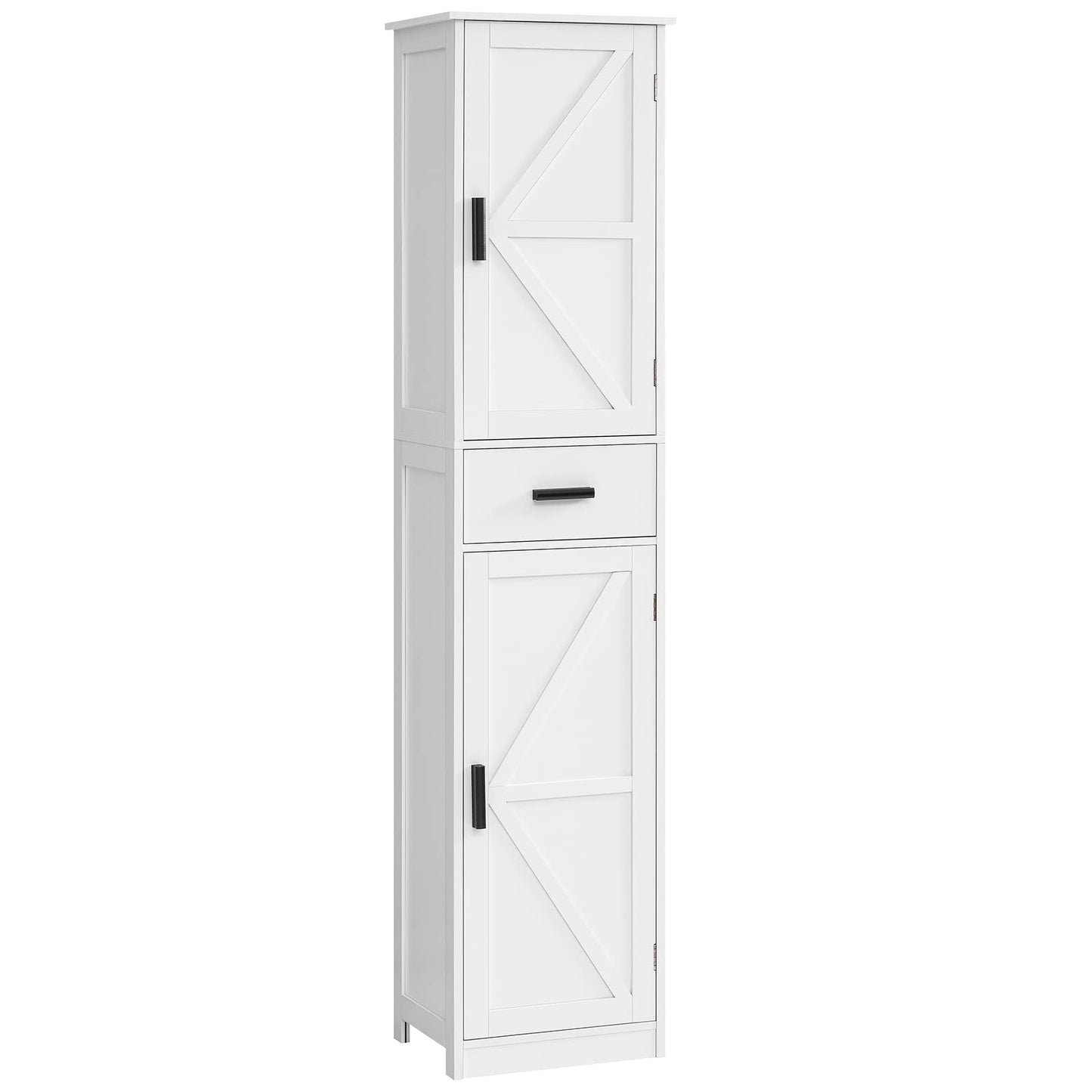 Tall Bathroom Cabinet, Storage Cabinet with 6 Shelves & Drawer, Bathroom Storage Cabinet with Adjustable Shelves, Tall Cabinet for Living Room, Home Office