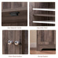 USIKEY Tall Bathroom Storage Cabinet with 2 Drawers & 2 Adjustable Shelves, Bathroom Storage Cabinet with 4 Doors, for Living Room, Entryway