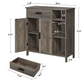 USIKEY Storage Cabinet, Floor Cabinet with Doors and Shelves, Coffee Bar Cabinet with Drawer, Organizer Cabinet for Living Room, Dining Room