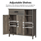 USIKEY Storage Cabinet, Floor Cabinet with Doors and Shelves, Coffee Bar Cabinet with Drawer, Organizer Cabinet for Living Room, Dining Room
