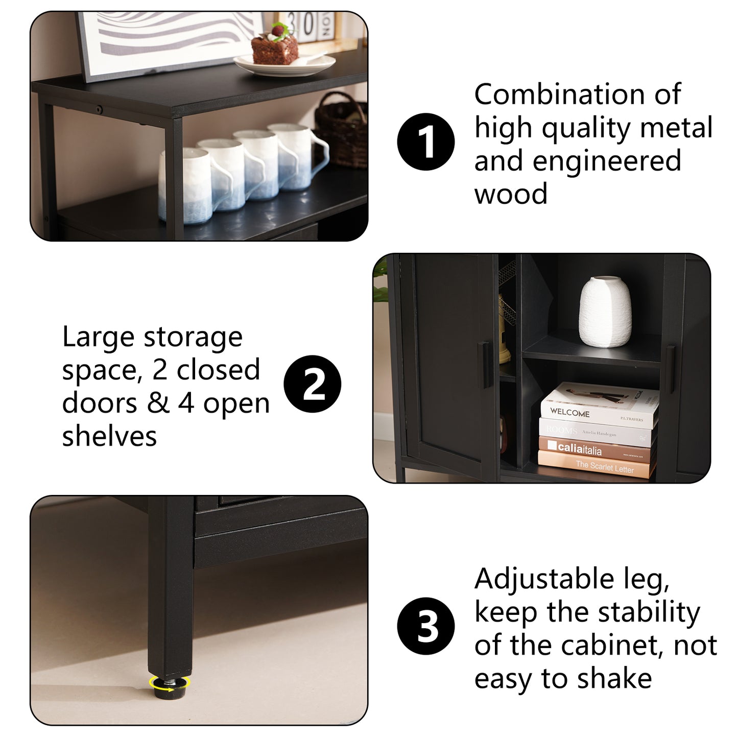USIKEY Storage Cabinet with 2 Doors