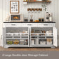 USIKEY Buffet Cabinet, 63” Large Sideboard Buffet Storage Cabinet with 3 Drawers, Farmhouse Coffee Bar with 4 Doors for Kitchen, Living Room
