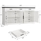 USIKEY Buffet Cabinet, 63” Large Sideboard Buffet Storage Cabinet with 3 Drawers, Farmhouse Coffee Bar with 4 Doors for Kitchen, Living Room