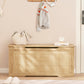 USIKEY 39.4” Storage Chest, Toy Box with 2 Safety Hinges, Rattan Storage Bench with Storage, Toy Chest for Bedroom,