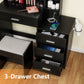 USIKEY Large Vanity Table Set with Lighted Mirror & Charging Station