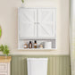 USIKEY Bathroom Wall Cabinet, Bathroom Cabinet with Barn Doors & Adjustable Shelf, Medicine Cabinet for Bathroom