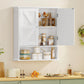 USIKEY Bathroom Wall Cabinet, Bathroom Cabinet with Barn Doors & Adjustable Shelf, Medicine Cabinet for Bathroom