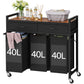 USIKEY Laundry Sorter 3 Section, Laundry Hamper with 2 Drawers & 2-tone top panel, 120L Rolling Laundry Basket Organizer