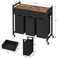 USIKEY Laundry Sorter 3 Section, Laundry Hamper with 2 Drawers & 2-tone top panel, 120L Rolling Laundry Basket Organizer