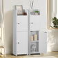 USIKEY Bathroom Storage Cabinet, Narrow Cabinet with Doors and Adjustable Shelves, Corner Bathroom Cabinet, Bathroom Storage for Small Spaces