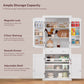 usikey 72?¡À Kitchen Pantry Cabinet, Tall Storage Cabinet with 4 Doors and 1 Drawer, Freestanding Cupboard with 6 Hanging Shelves and Adjustable Shelves for Kitchen, Dining Room,Living Room