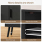USIKEY Storage Cabinet with Rattan Door & 3 Drawers, Entryway Cabinet with Adjustable Shelf, Accent Cabinet for Living Room