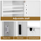 usikey 67“ Tall Bathroom Cabinet, Storage Cabinet with 4 Shelves & 2 Doors, Narrow Storage Cabinet for Bathroom, Living Room, Home Office, White