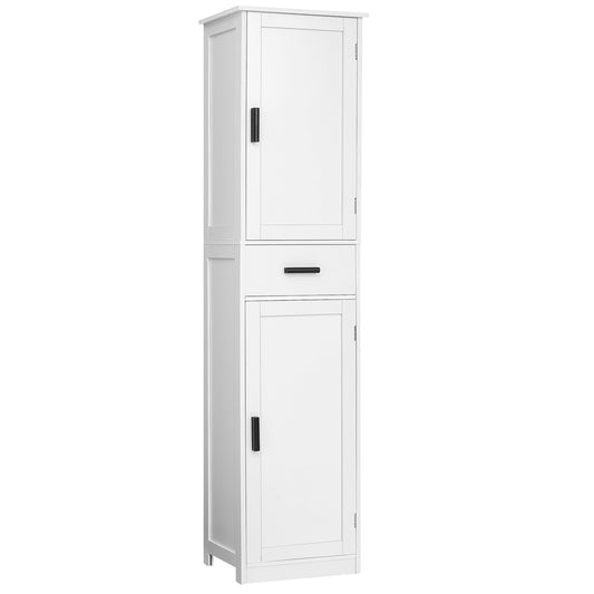 usikey 67“ Tall Bathroom Cabinet, Storage Cabinet with 4 Shelves & 2 Doors, Narrow Storage Cabinet for Bathroom, Living Room, Home Office, White