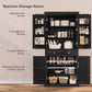 usikey 72?¡À Kitchen Pantry Cabinet, Tall Storage Cabinet with 4 Doors and 1 Drawer, Freestanding Cupboard with 6 Hanging Shelves and Adjustable Shelves for Kitchen, Dining Room,Living Room