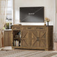 USIKEY 55" Buffet Cabinet With Storage, Large Sideboard Buffet Storage Cabinet With 3 Drawers, Farmhouse Coffee Bar Cabinet, For Kitchen, Living Room