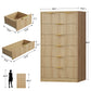 Usikey Fluted 6 Drawers Dresser for Bedroom, 48" H Modern Chest of Drawers with Metal Handle,  Wood Closet Organizer Wood Dressers for Living Room