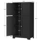 Storage Cabinet, Bathroom Cabinet with 4 Doors & Adjustable Shelf, Cupboard, Bathroom Floor Cabinet for Living Room, Entryway, Home Office, Grey